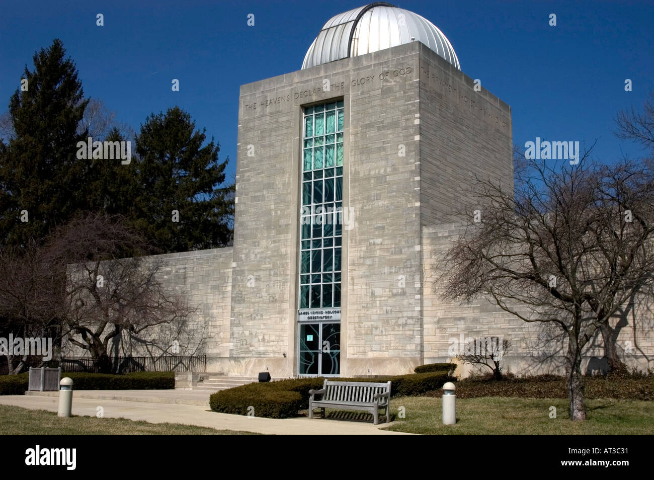 Außenansicht des Butler Holcomb Sternwarte an der Butler University in Indianpolis IN Stockfoto