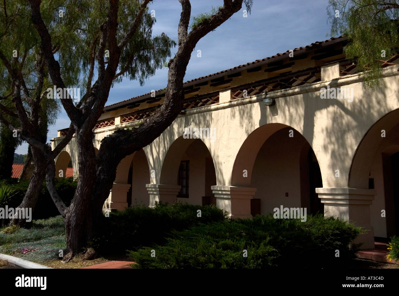 Spanischen Stil Architektur Teil der spanischen Mission Santa Ines in Solvang, Kalifornien Stockfoto