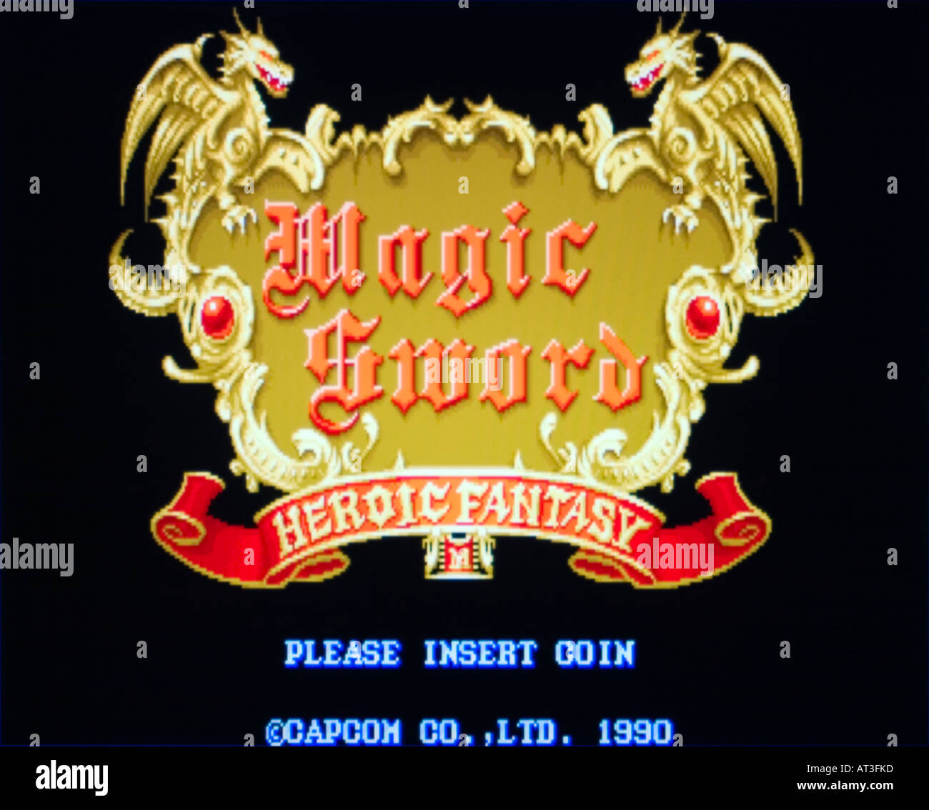 Magische Schwert heroische Fantasy Capcom 1990 Vintage Arcade Videospiel Screenshot - nur zur redaktionellen Nutzung Stockfoto