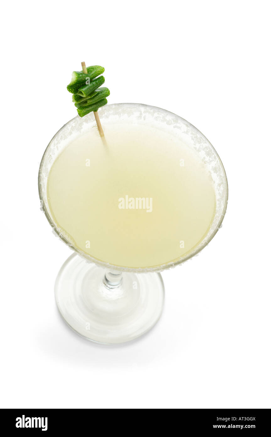 Margarita mit Limette garnieren Stockfoto