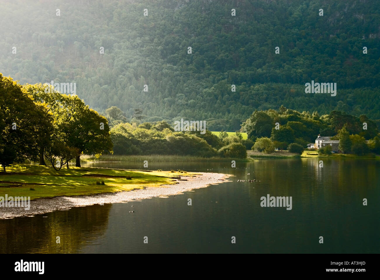 Licht spielt am Derwent Water Lake District National Park, Cumbria Stockfoto