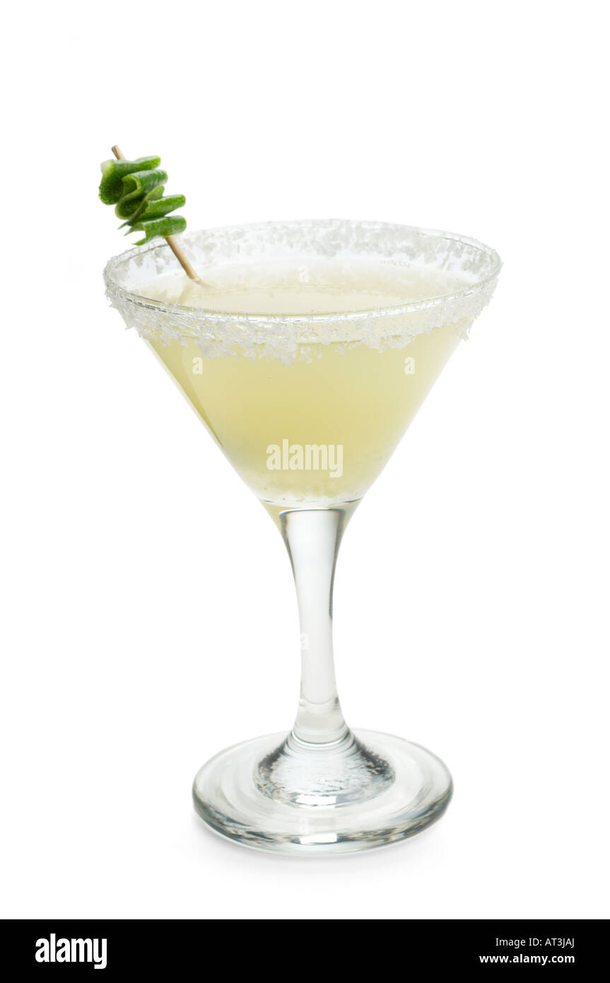 Margarita mit Limette garnieren Stockfoto