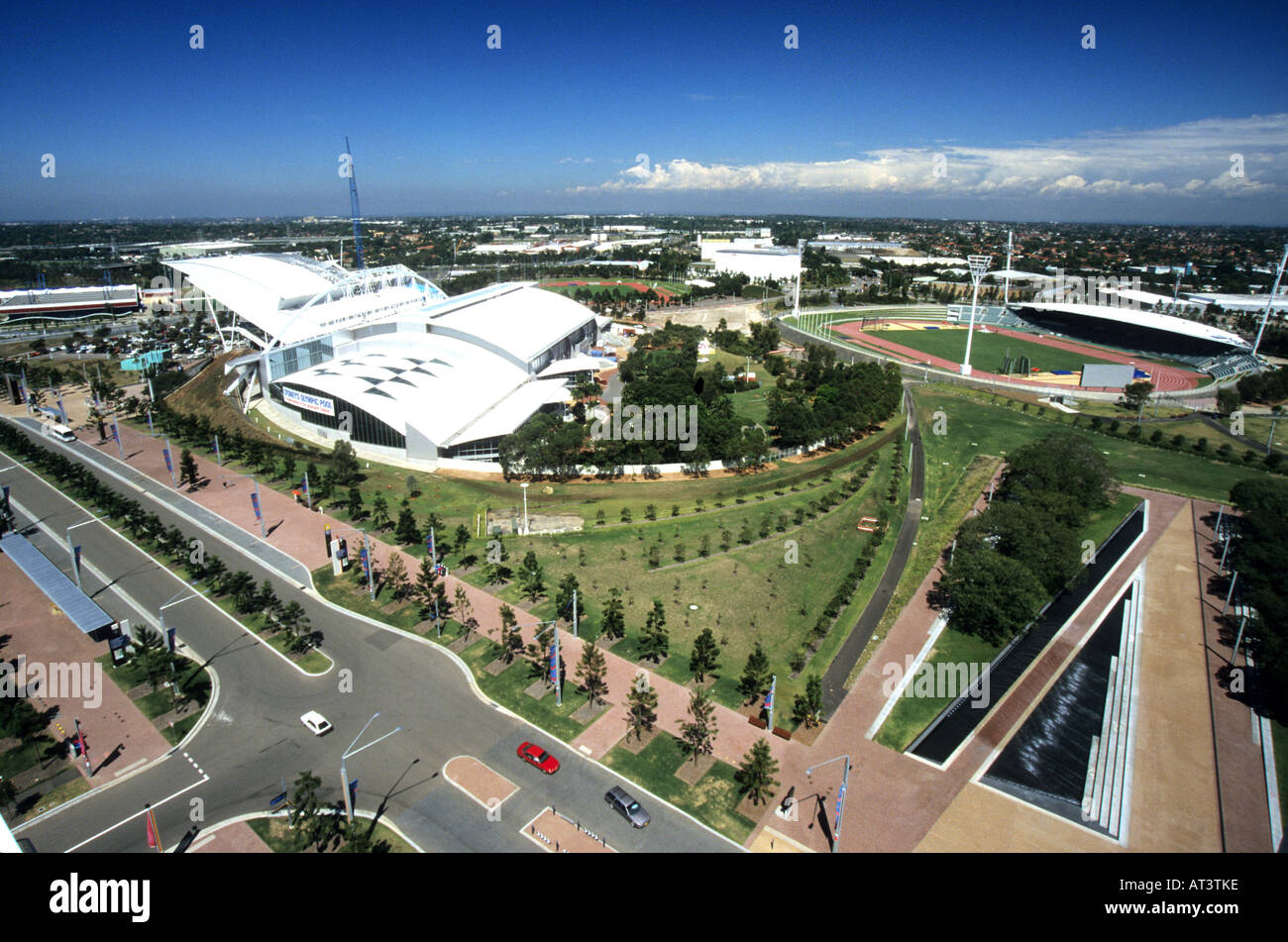 Olympiastadion-Comlex gebaut für die Olympischen Spiele Australian 2000 in Sydney Stockfoto