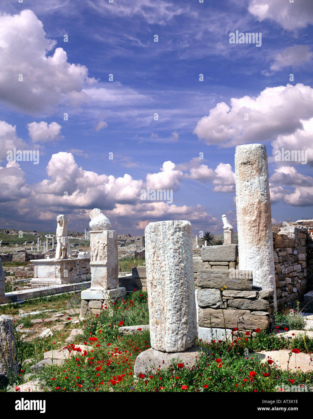 GR - CYCLADES: Heiligtum des Dionysos auf der Heiligen Insel Delos Stockfoto