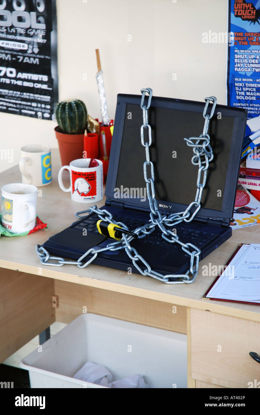 Eingesperrt, Laptop-computer Stockfoto