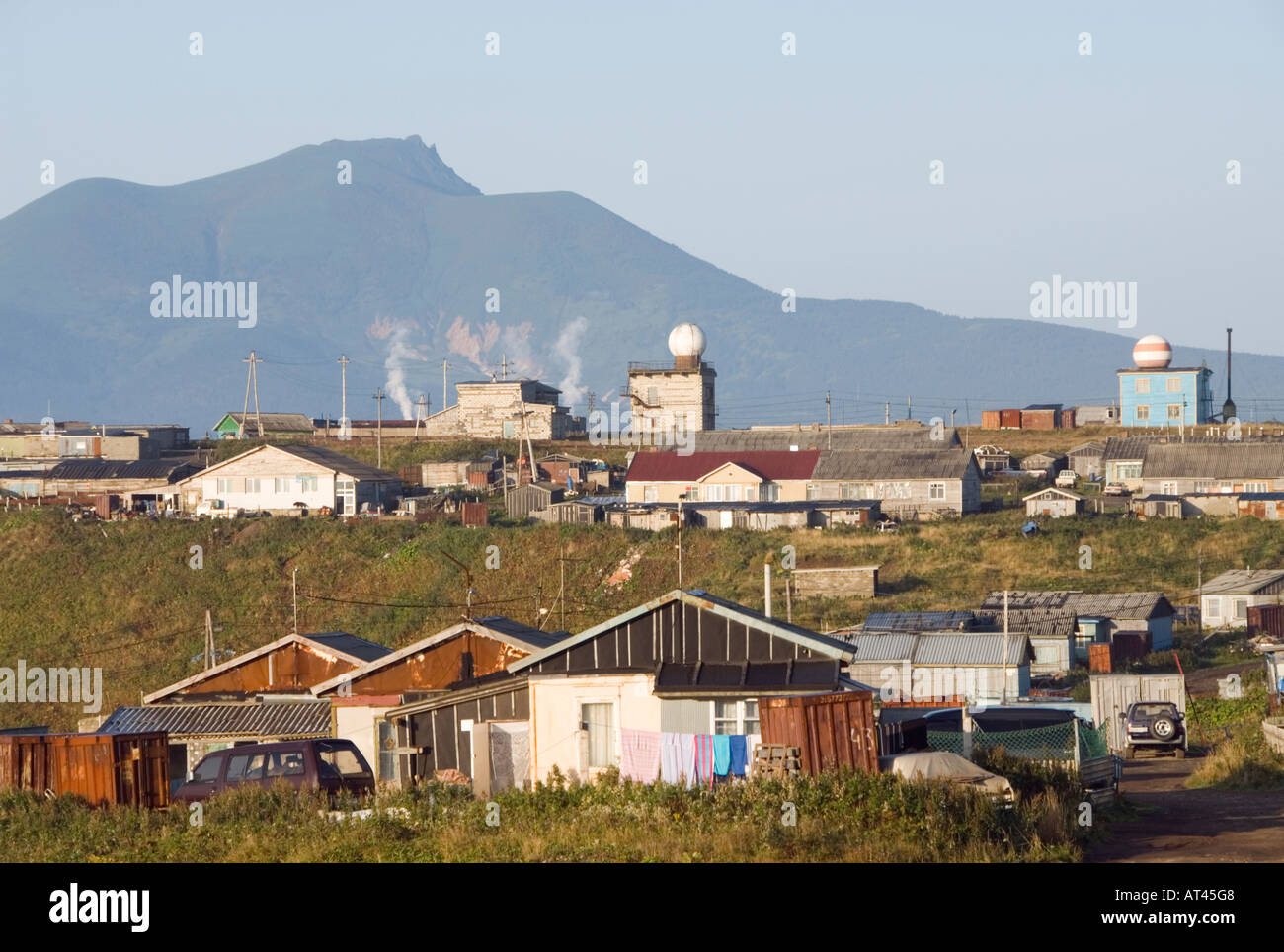 Yuzhno Kurilsk auf Kunaschir Insel auf Kurilen Inselkette russischen Fernen Osten Stockfoto