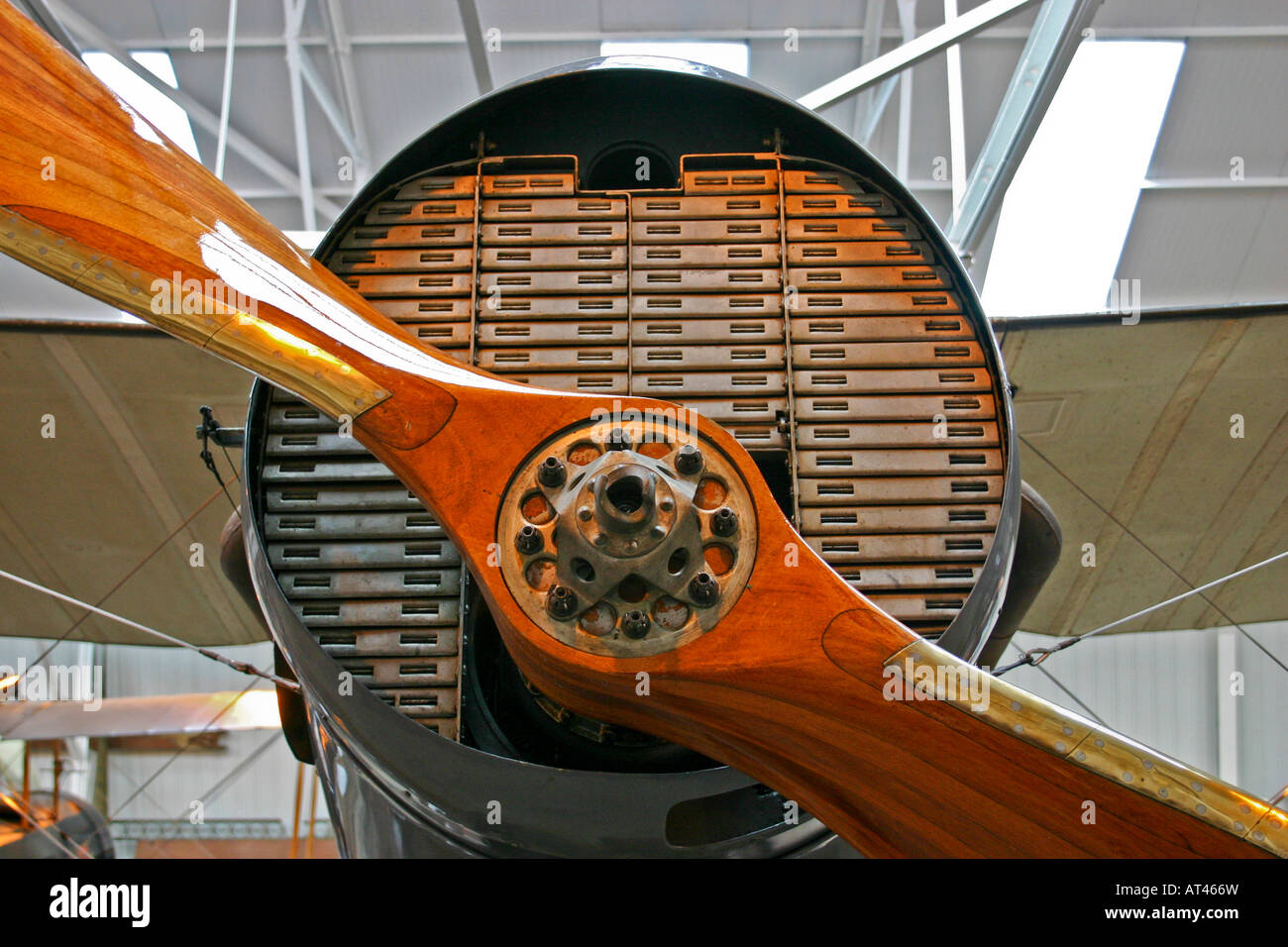 Hölzerne Propeller von 1918 Bristol F 2 b-Kämpfer Stockfoto