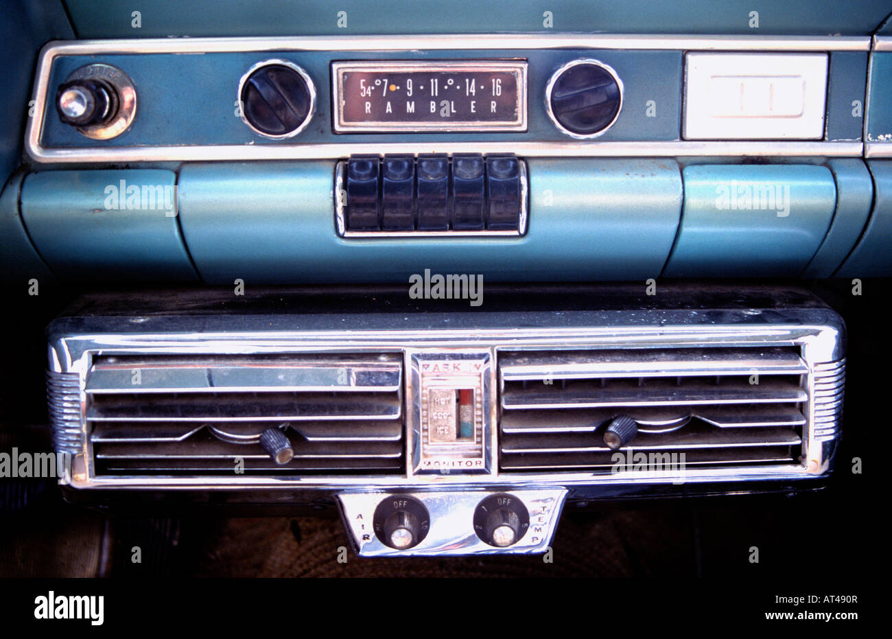 Teil des Dashboards von Nash Oldtimer USA Stockfoto