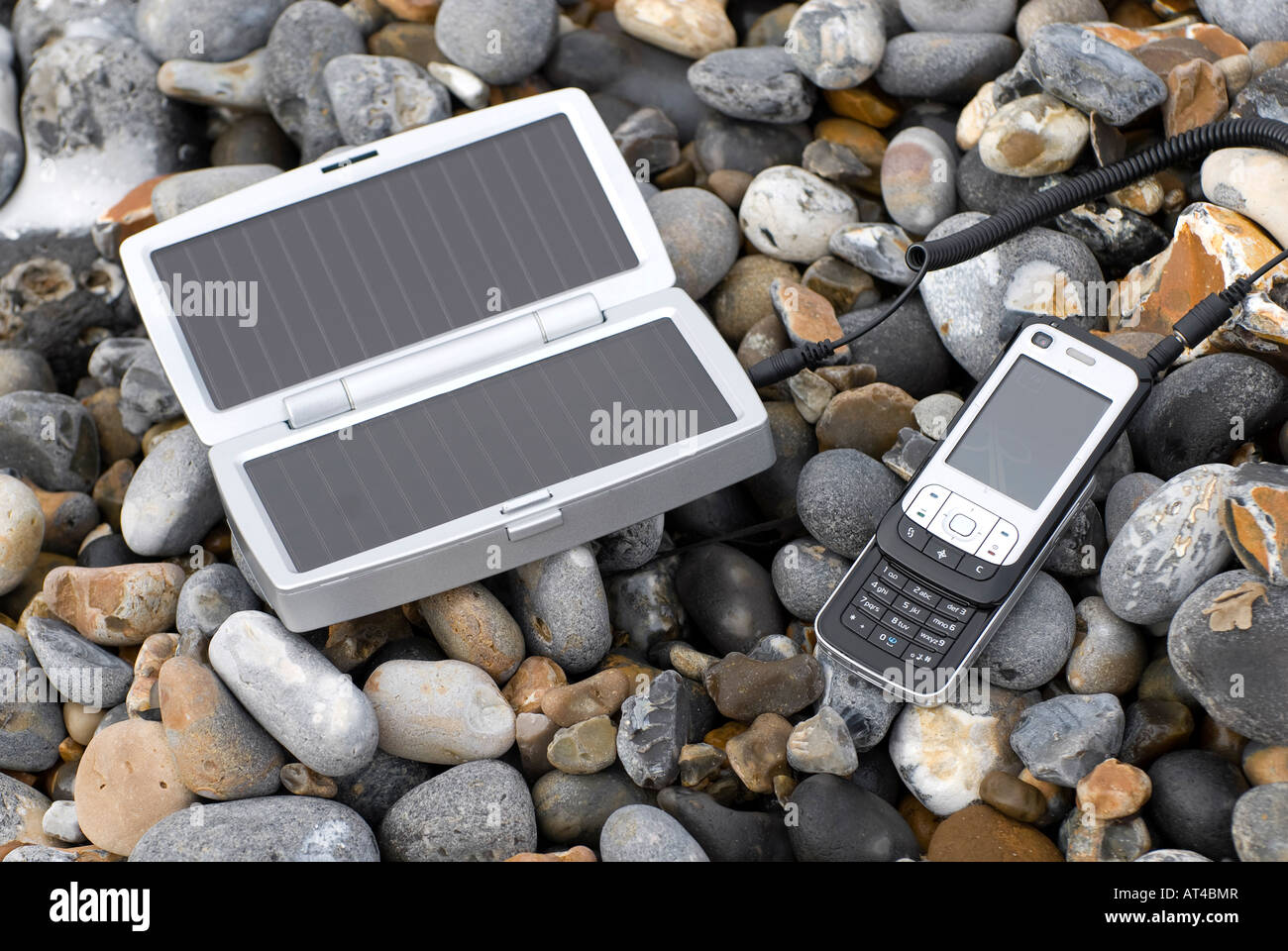 solar powered Handy-Akku-Ladegerät Stockfoto