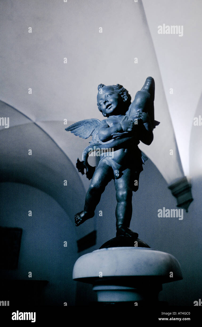 Italien-Florenz-Toskana. Geflügelte Boy von Verrocchio in der alten Kanzlei des Palazzo Vecchio Stockfoto