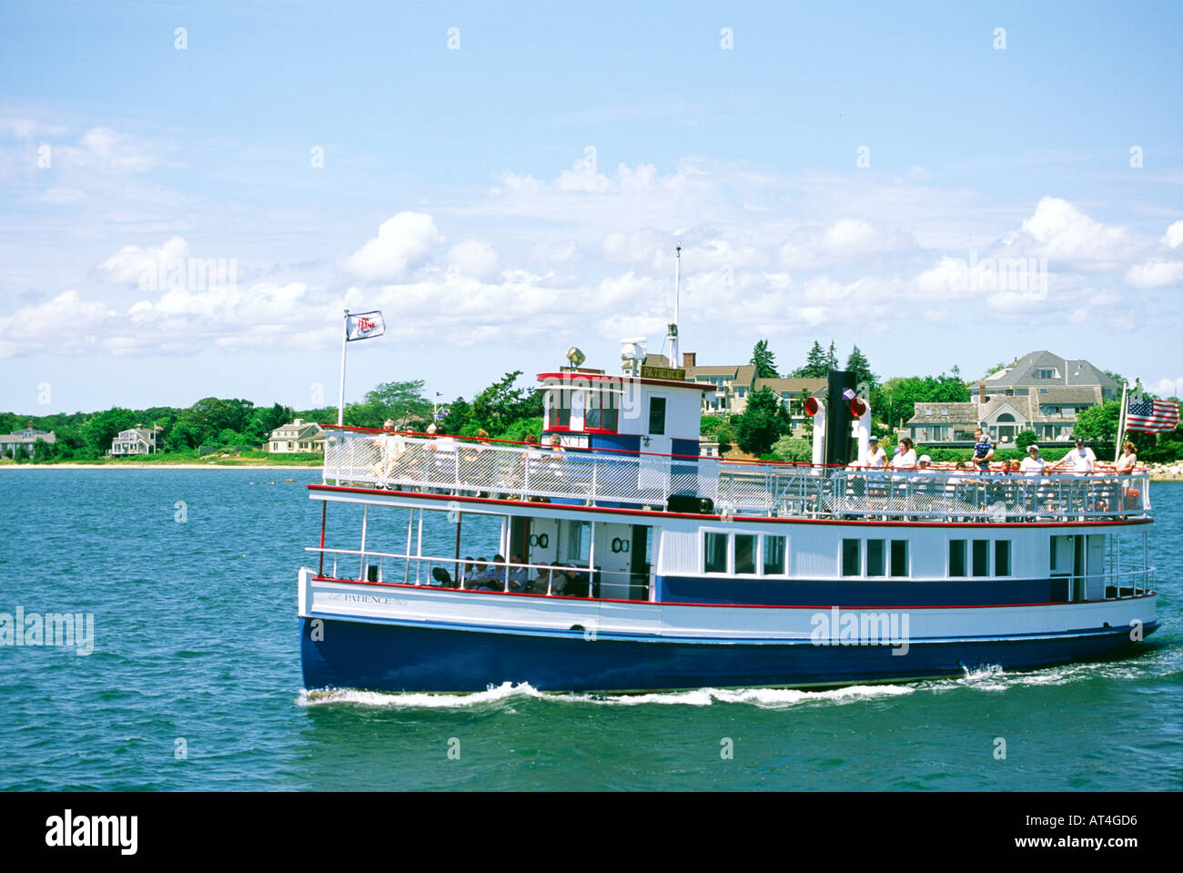 Passagier cruise Fähre Geduld in Hyannis Harbor, Cape Cod, Massachusetts, USA Stockfoto