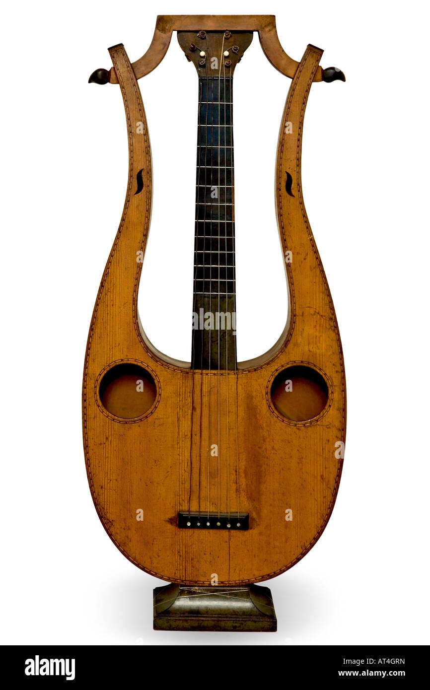 Lyra-Gitarre aus dem 19. Jahrhundert Stockfoto