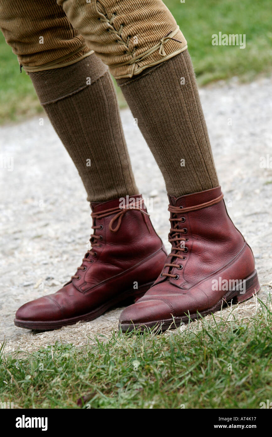 Beine von einem 2. Weltkrieg Re-enactor Stockfoto