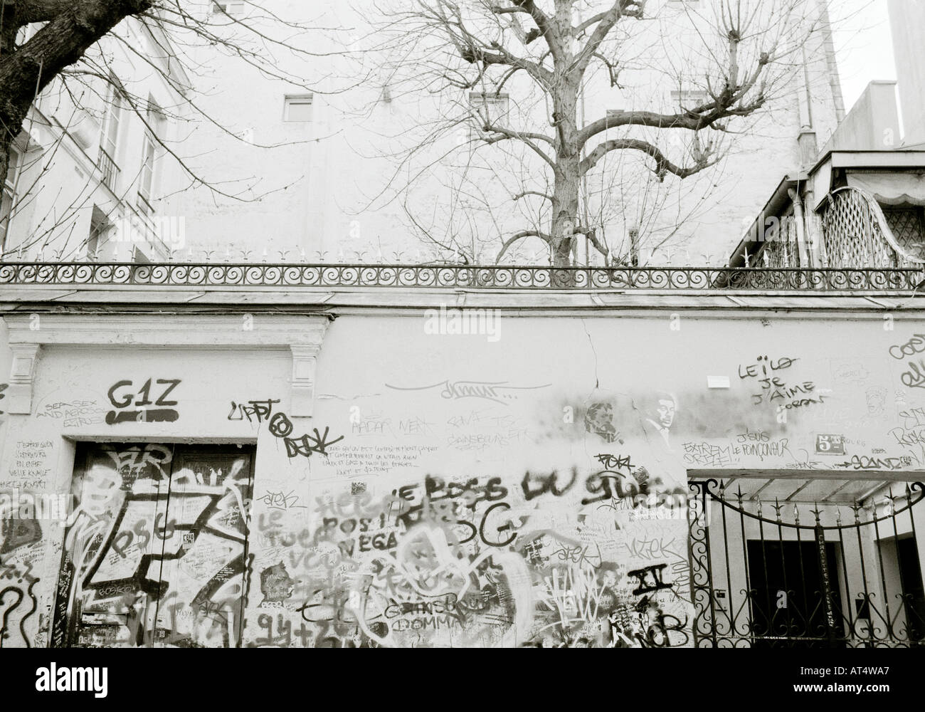 Denkmal vor Haus des verstorbenen Serge Gainsbourg in der Stadt von Paris In Frankreich In Europa Stockfoto