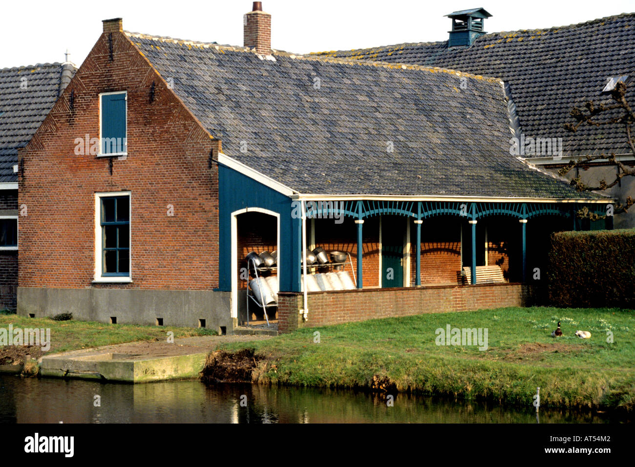 Koudekerk Südholland Milchkanne kann Kannen Dosen Milchviehbetrieb Stockfoto