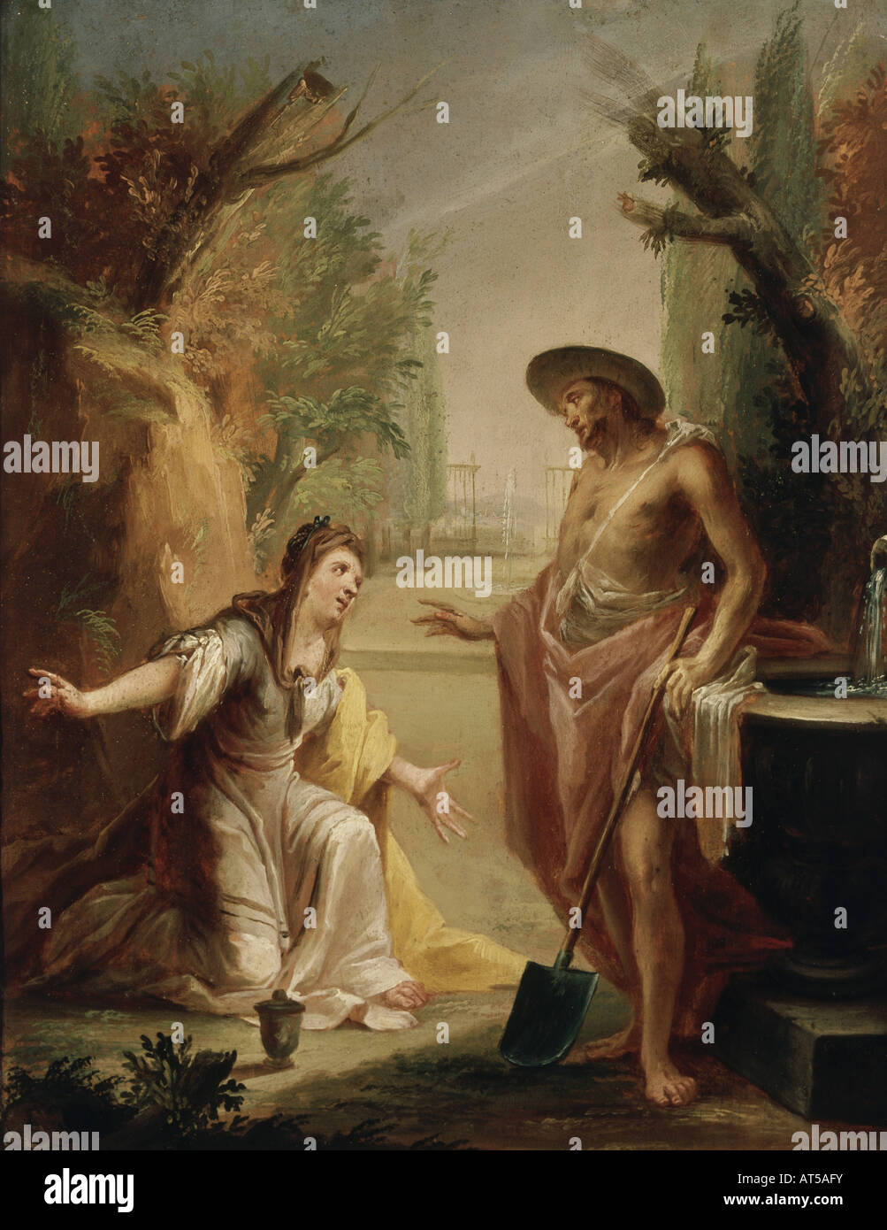 Bildende Kunst, Wink, Johann Christian (1738-1797), der Malerei, der "Christus als Gärtner', Zeichnung, 18. Jahrhundert, Öl auf Leinwand, Bayerisches Nationalmuseum, München,, Artist's Urheberrecht nicht gelöscht werden Stockfoto