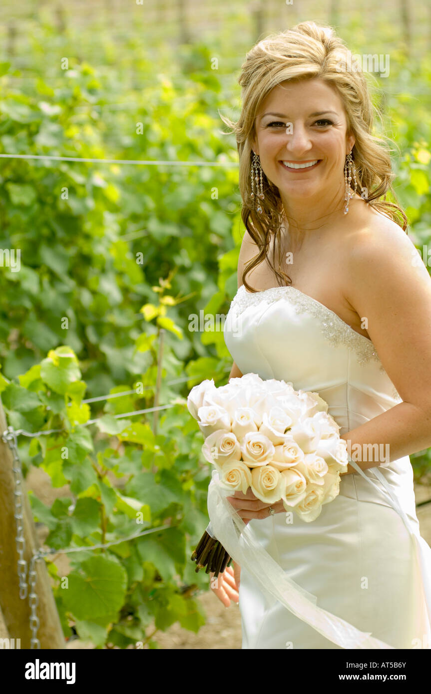 Eine schöne Braut und Bräutigam am Tag ihrer Hochzeit. Stockfoto