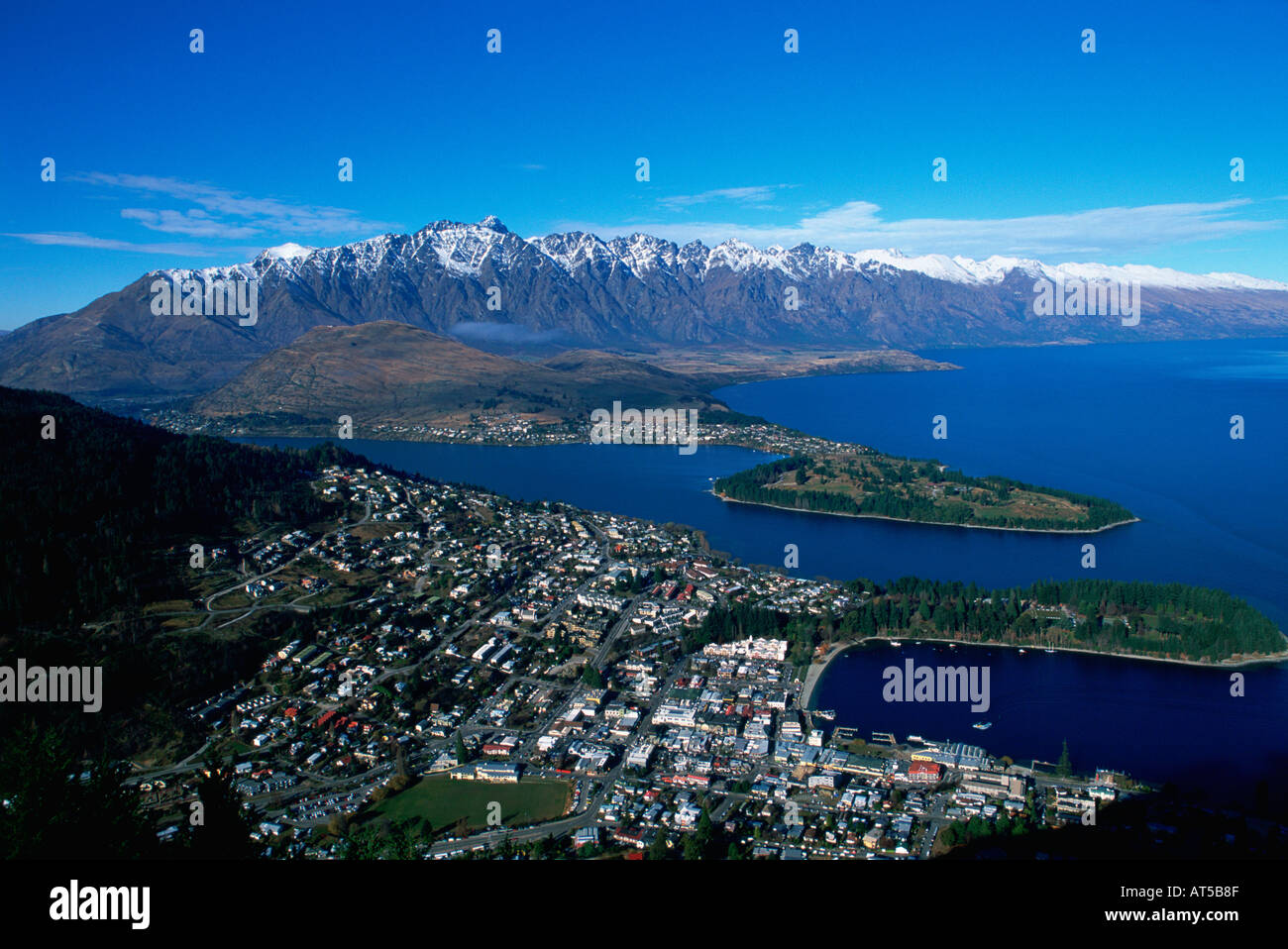 Queenstown aus Skyline Gondola Südinsel Neuseeland Stockfoto