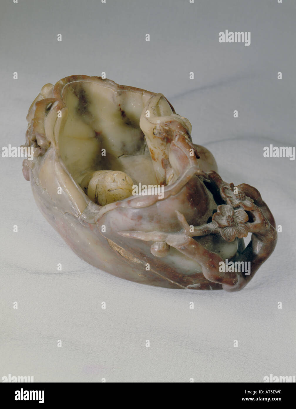 Bildende Kunst, China, Cameo, Tinte, Wasserbehälter, Speckstein, Qing Dynastie (1644 - 1911), private Sammlung,, Artist's Urheberrecht nicht gelöscht werden Stockfoto