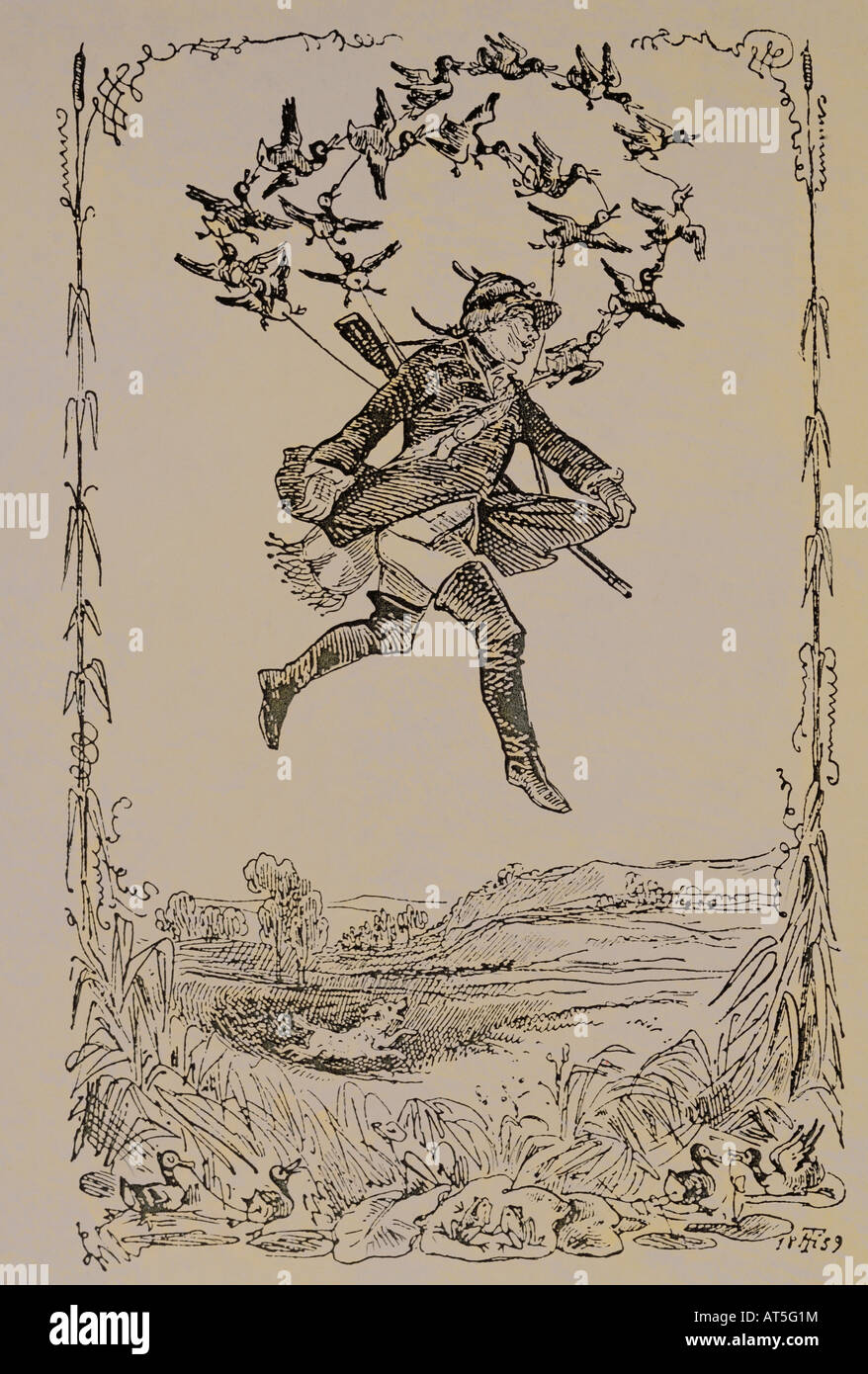 Bildende Kunst, Grafik, Illustration, von Theodor Hosemann (1807-1875), Deutschland, 1859, Privatsammlung, Artist's Urheberrecht nicht gelöscht werden Stockfoto