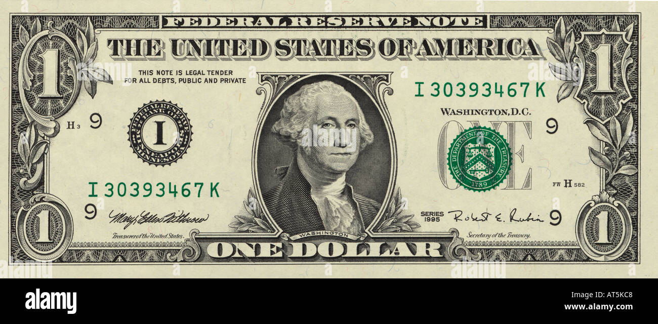 ein-Dollar-Geldschein U.S. Stockfoto
