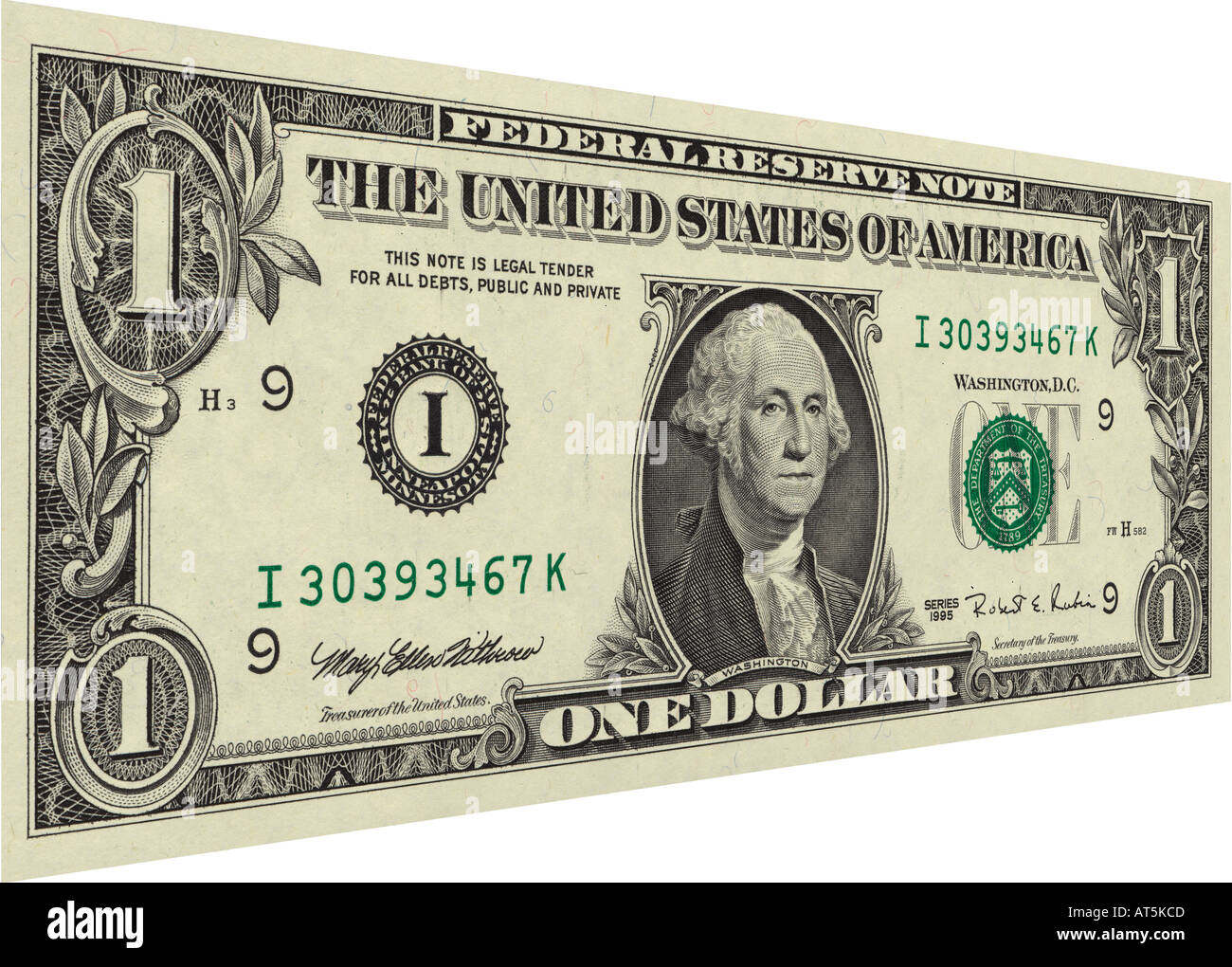 ein-Dollar-Geldschein U.S. Stockfoto