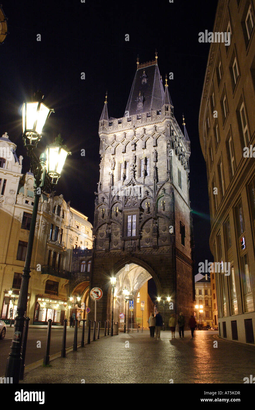 Europa, Osteuropa, Tschechische Republik, historische Pragueр, Denkmal, King, Charles, IV, Nacht Stockfoto