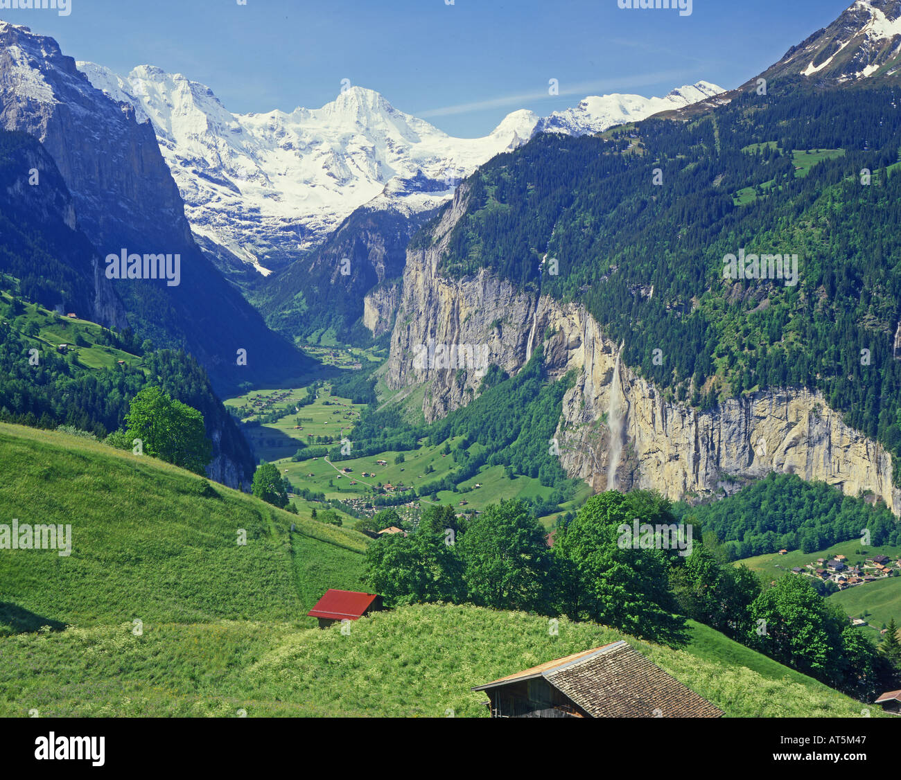 Lauterbrunnen-Tal in der Nähe von Interlaken Schweiz Stockfoto