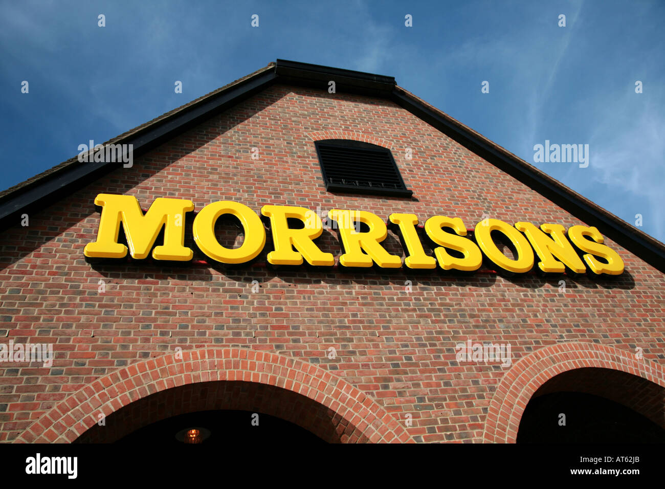 Morrisons Supermarkt Zeichen Stockfoto