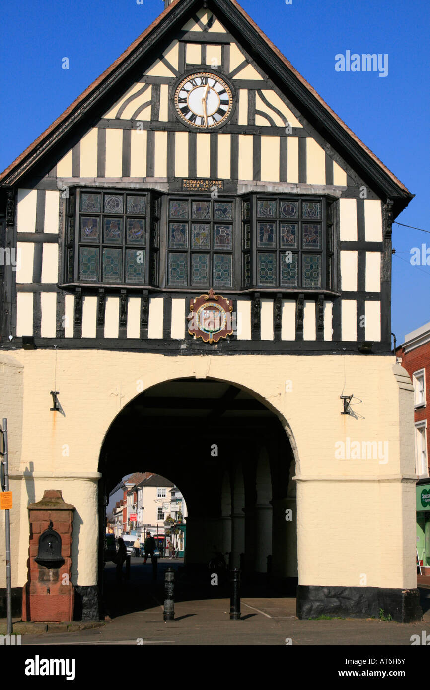 17. Jahrhundert Rathausgebäude Bridgnorth Oberstadt Dorfzentrum Shropshire, England, Severn Valley uk gb Stockfoto