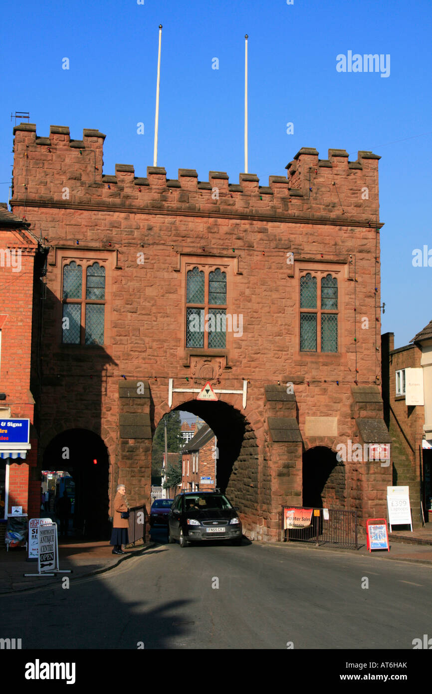 Northgate eines der Tore in der Stadtmauer wohnen jetzt ein Museum Bridgnorth Oberstadt Dorfkern Shropshire, England Stockfoto