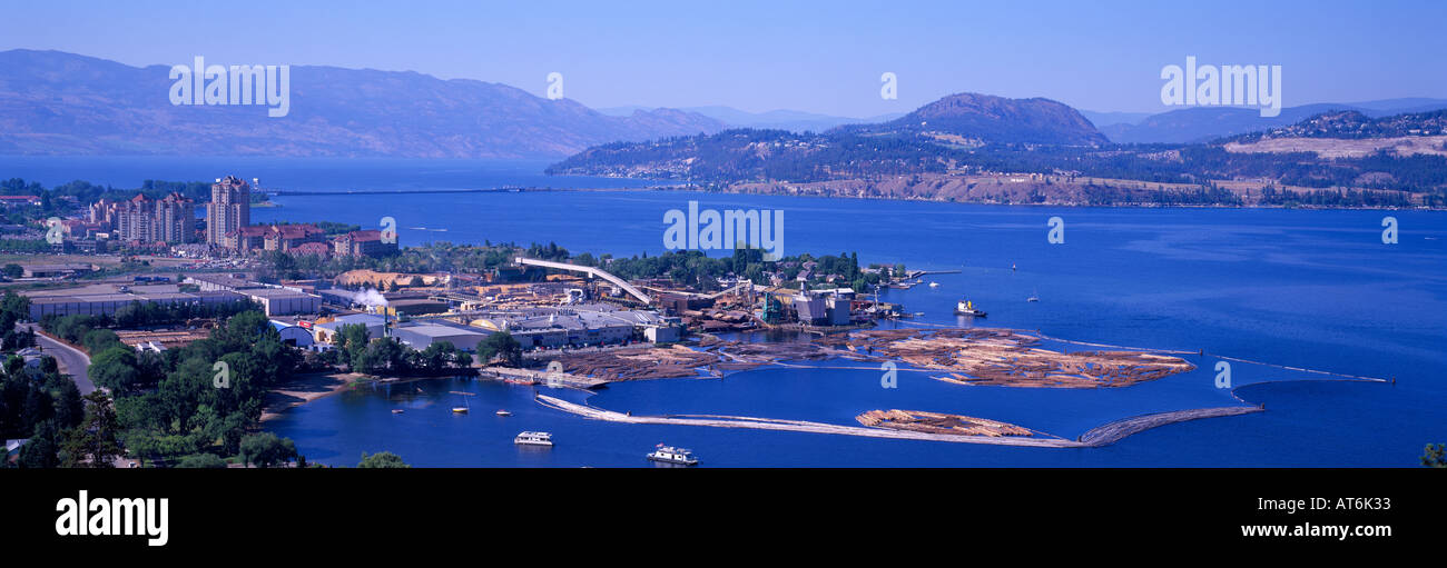 Kelowna Bc Okanagan Lake Und Valley British Columbia Kanada Antenne Stadt Innenstadt Waterfront Protokollierung Industrie Sommer Stockfotografie Alamy