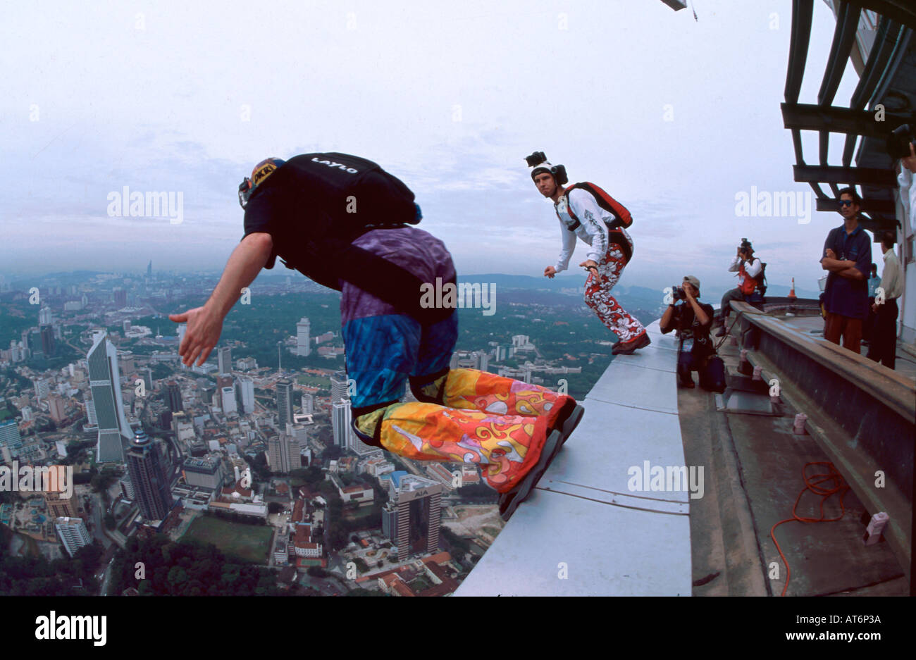 BASE-JUMPING IM VEREINIGTEN KÖNIGREICH Stockfoto