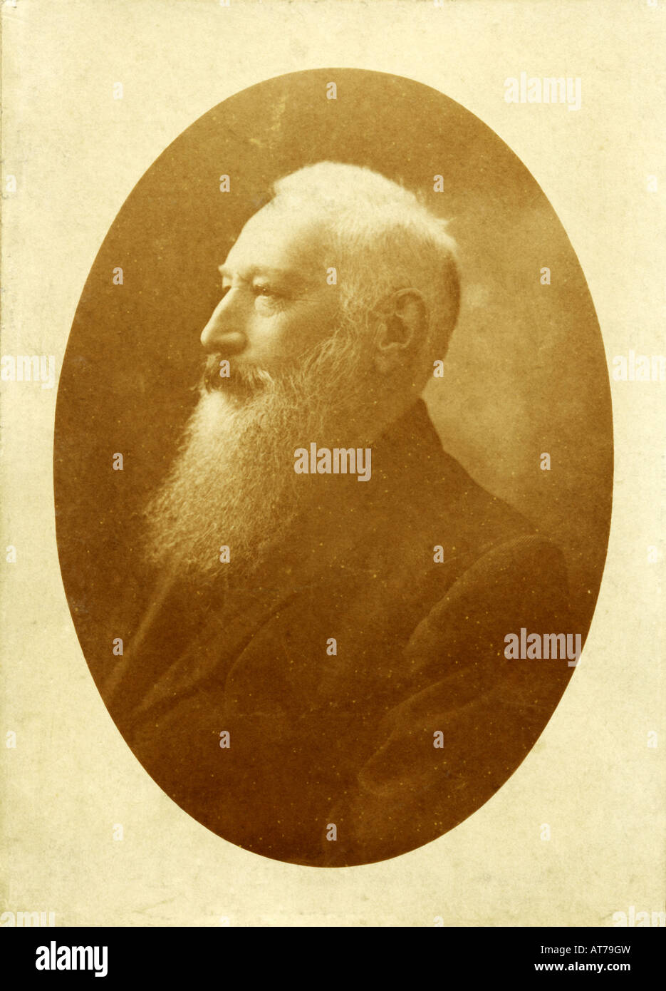 Viktorianische altes Foto eines alten bärtigen Mannes Stockfoto