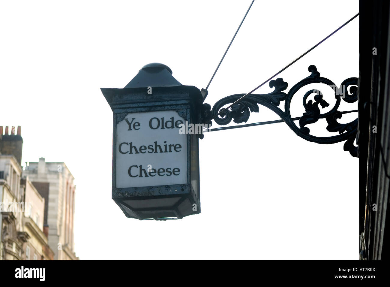 London Pub Schild, "Ye Olde Cheshire Cheese", UK Stockfoto