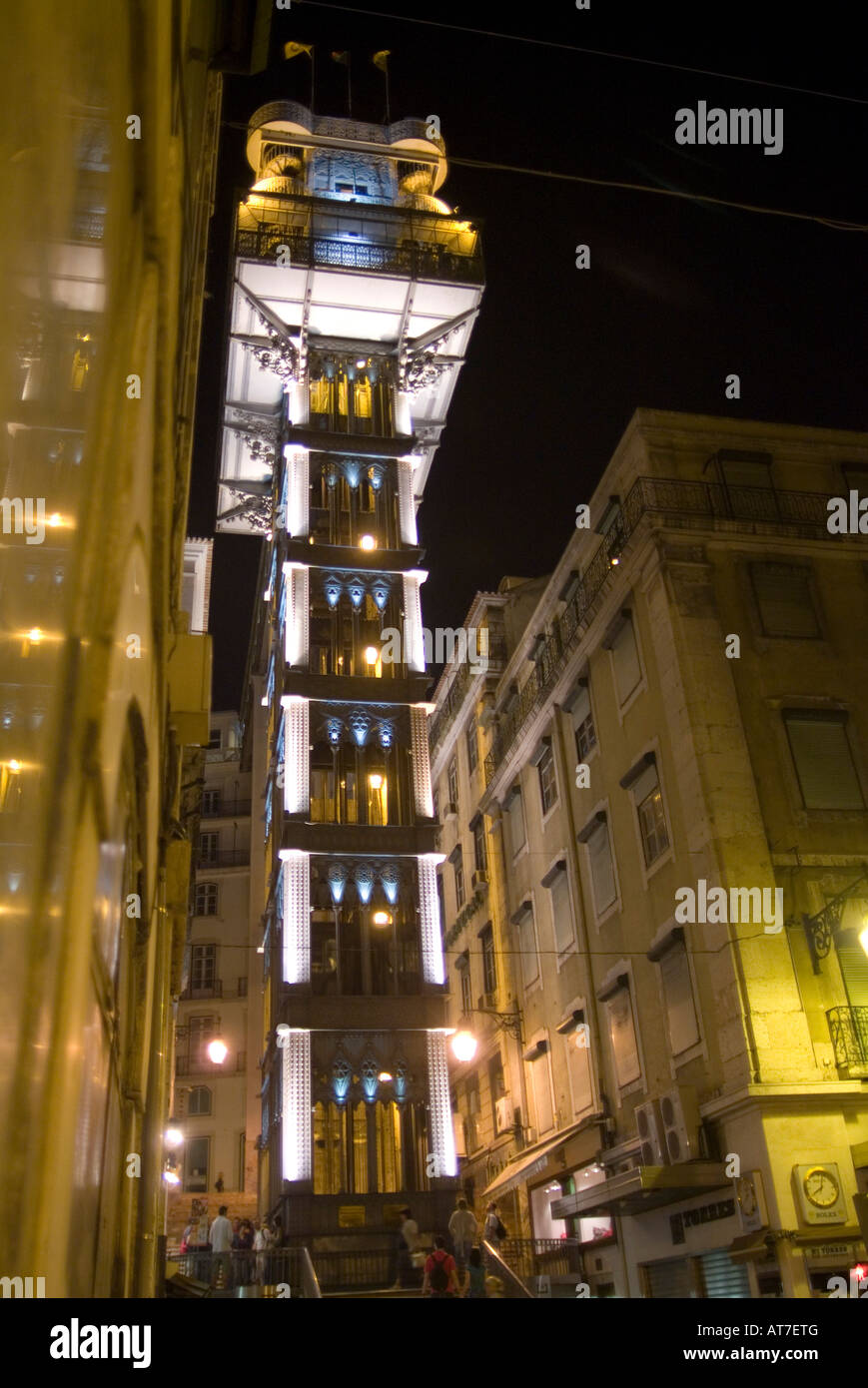Santa Justa Aufzug in Lissabon, Portgal Stockfoto