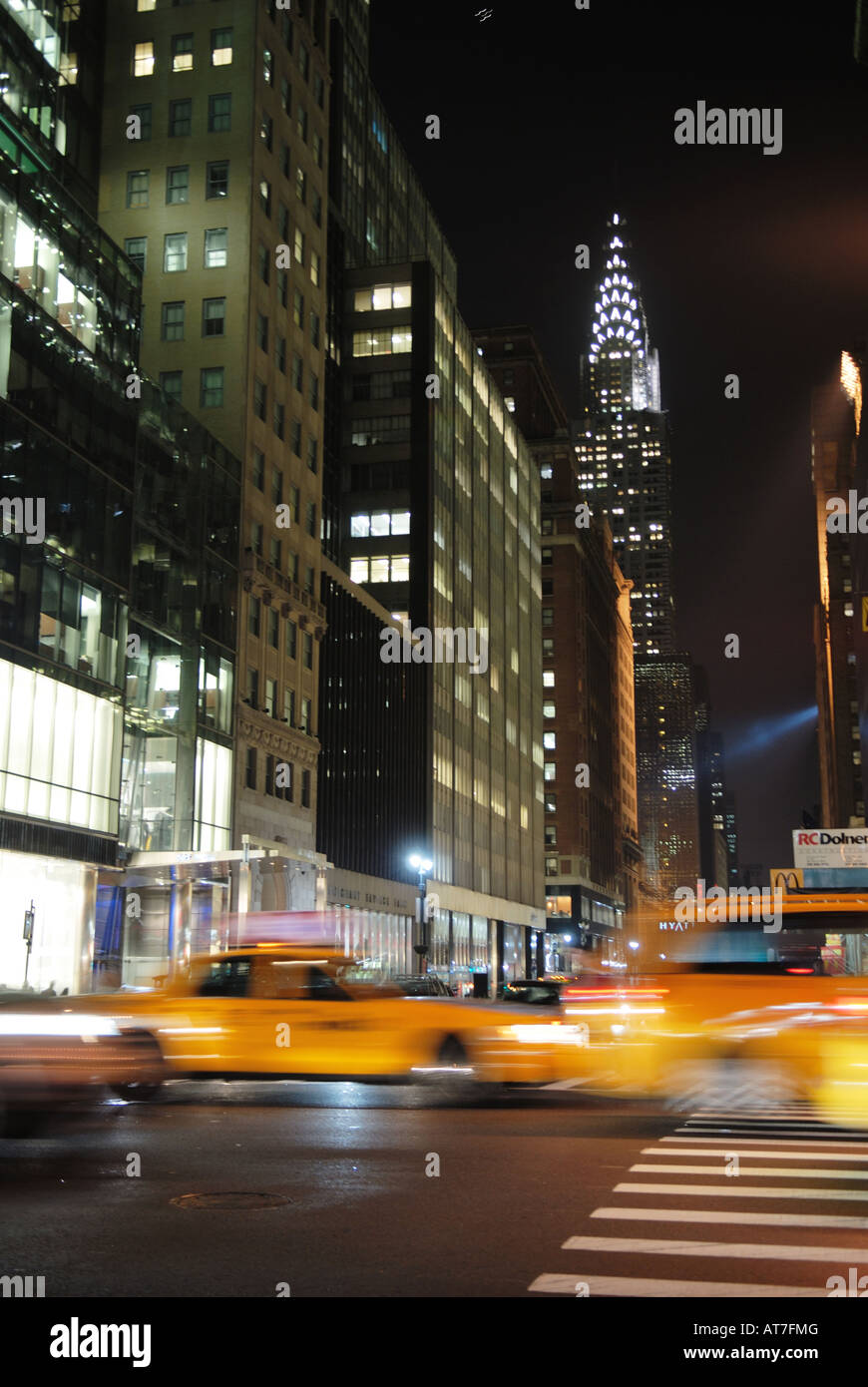 gelben Taxis in manhattan Stockfoto