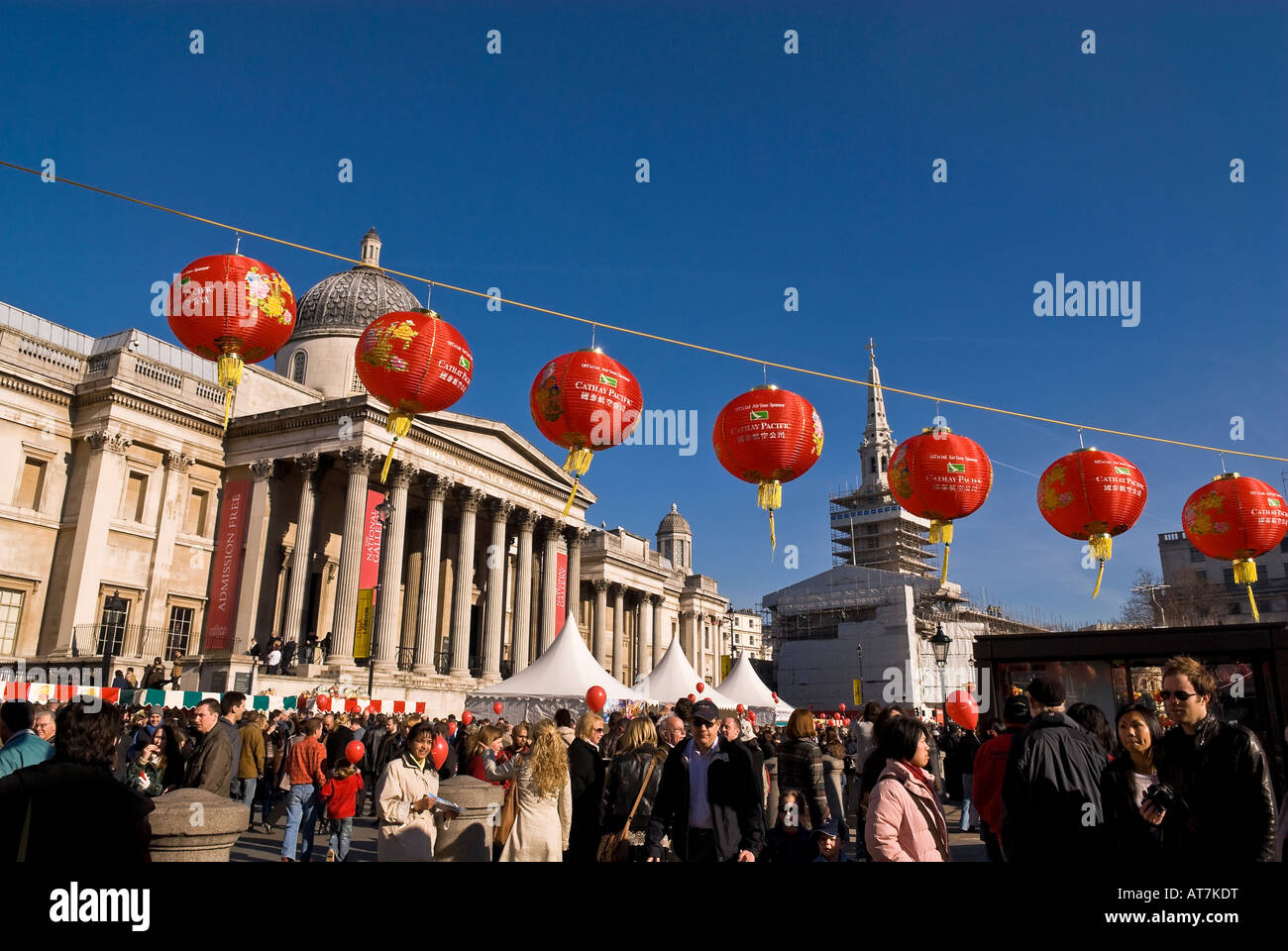 Chinese New Year Feiern am Trafalgar Square in London, 2008 - Jahr der Ratte. Stockfoto
