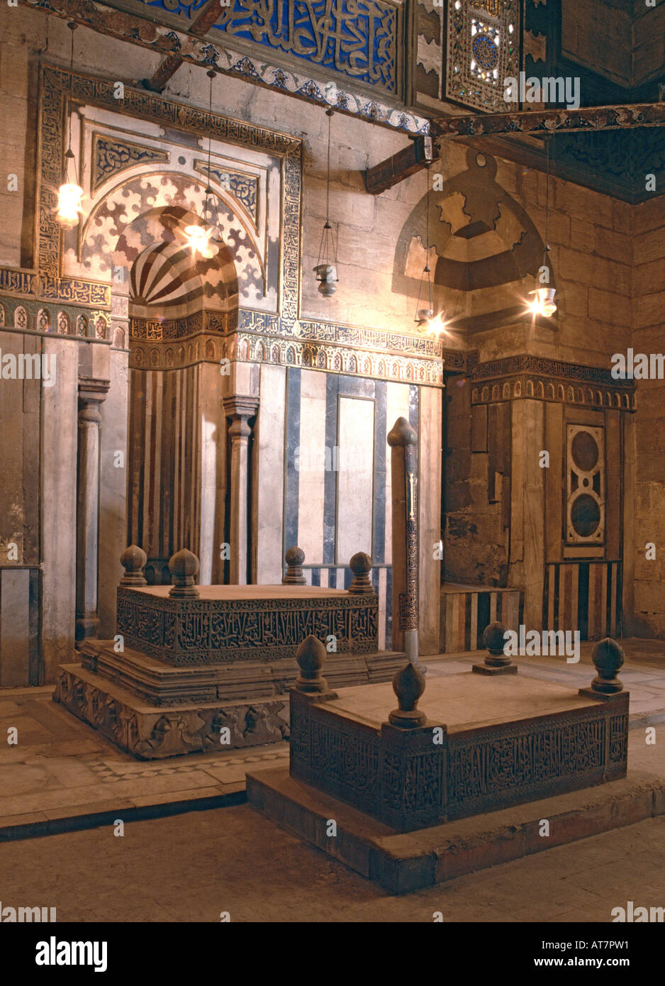 Mausoleum der Männchen, komplexe Faraj ibn Barquq, nördlichen Friedhof, Kairo, Ägypten Stockfoto