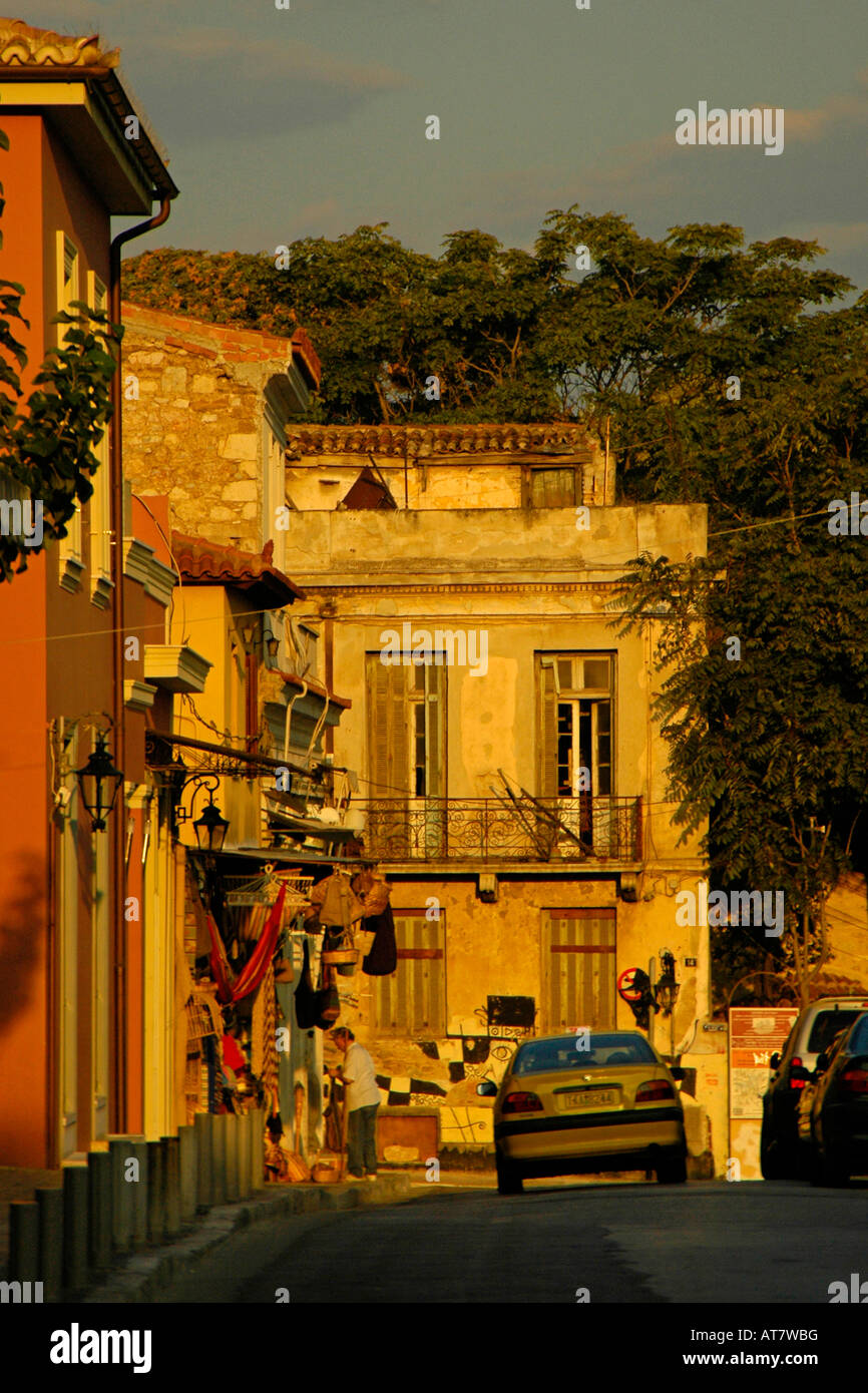 Morgen in der Plaka, Athen, Griechenland Stockfoto