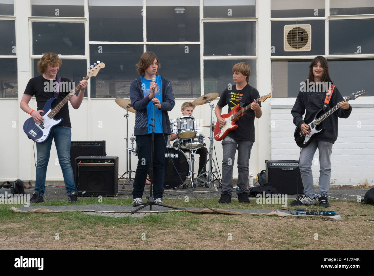 Highschool-Rock'n'Roll-band Stockfoto