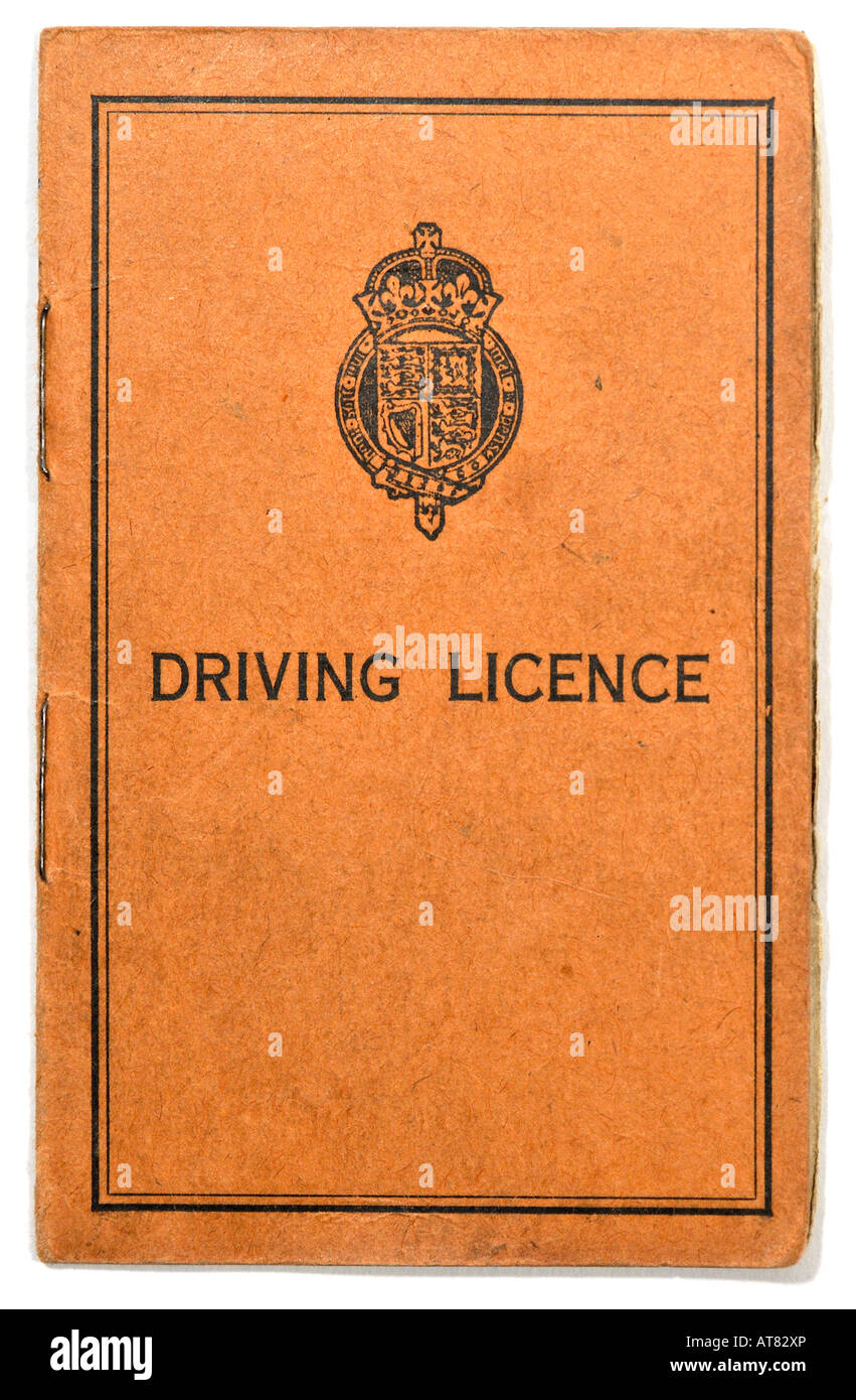 1940er Jahre 1950er 1960er Jahre britische britischen Führerschein nur zur redaktionellen Verwendung Stockfoto