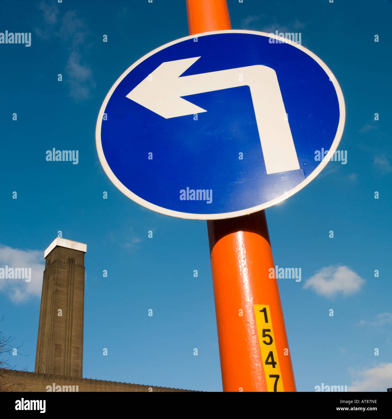 South Bank Tate Modern Straßenschild Stockfoto