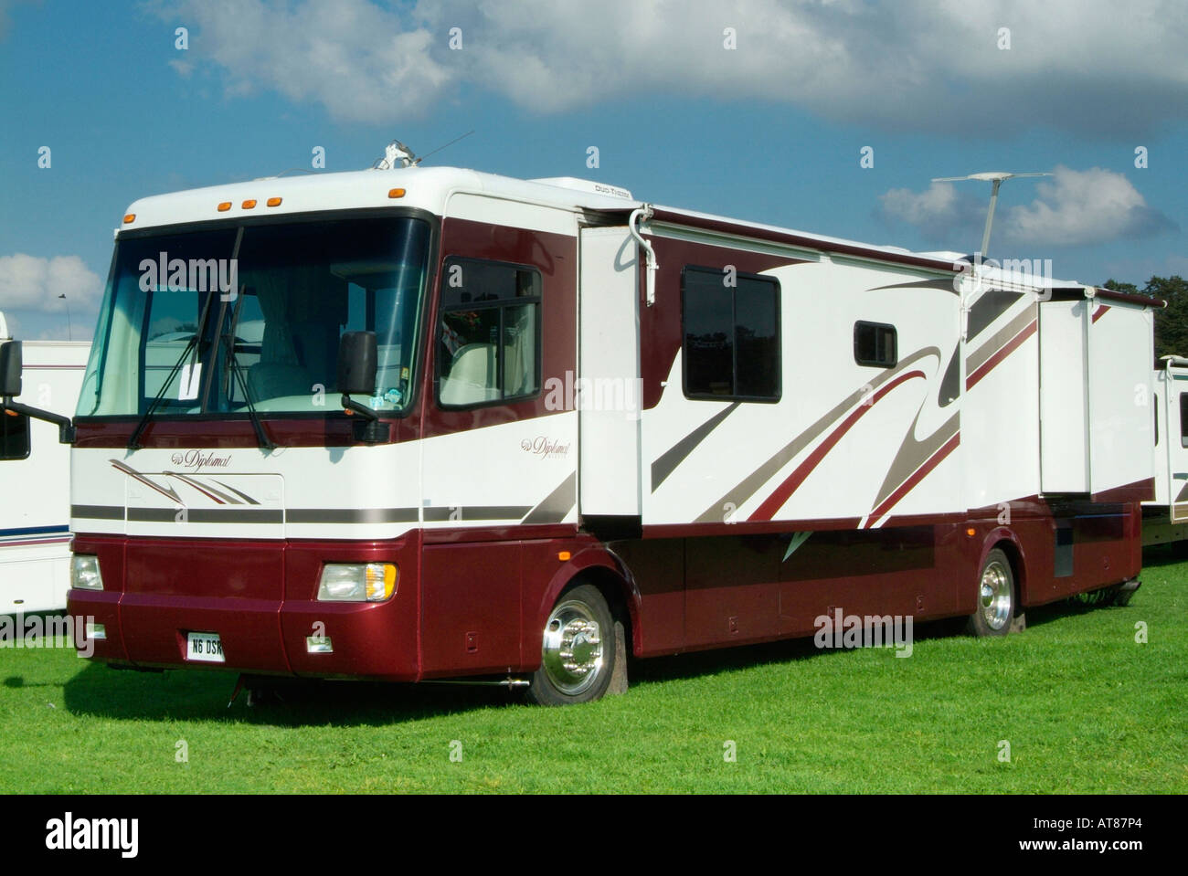 Wohnmobil Fahrzeug Transport Transport Gas Guzzler unabhängige rv Freizeit Freizeit mobile York Yorkshire Stockfoto