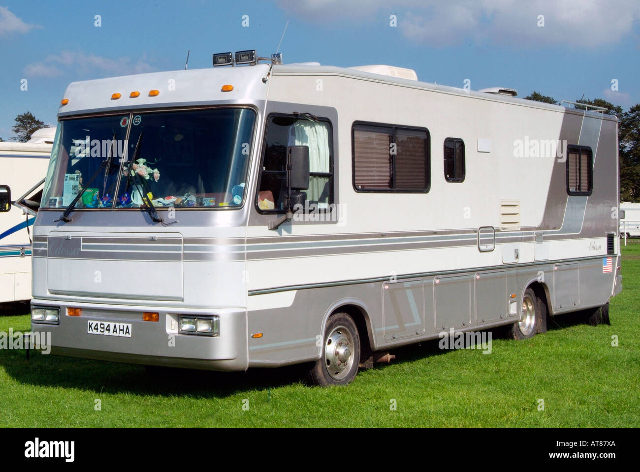 Wohnmobil Fahrzeug Transport Transport Gas Guzzler unabhängige rv Freizeit Freizeit mobile York Yorkshire Stockfoto