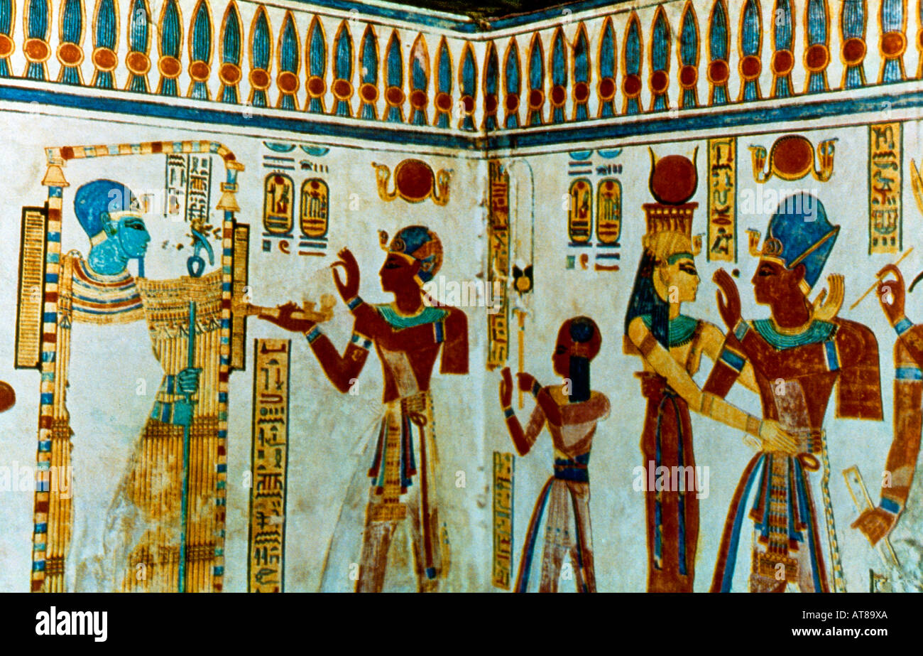 Abydos Ägypten Relief aus Tempel Sethi ich Stockfoto