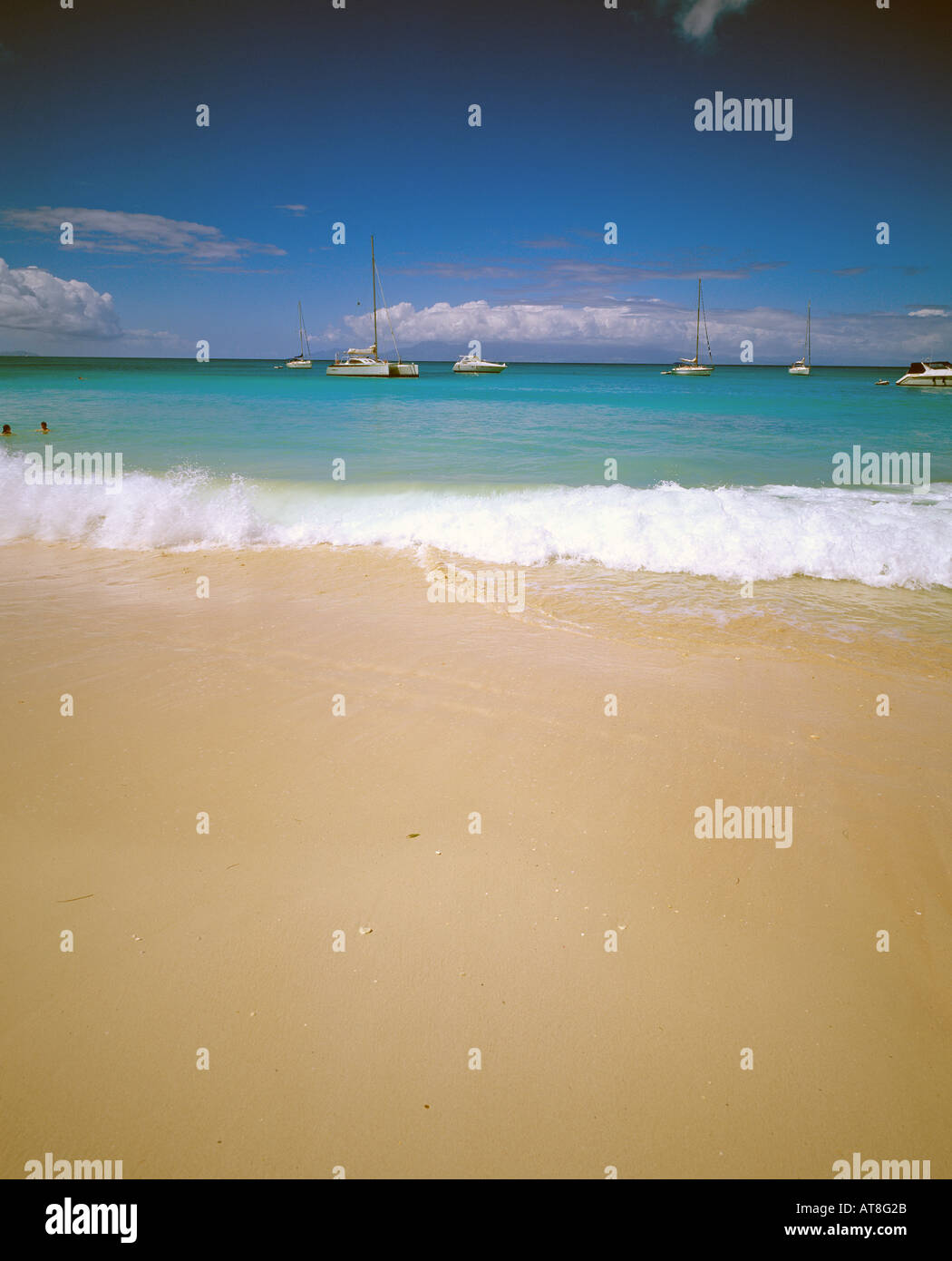 Strand von Anse Canot, Marie-Galante Insel Guadeloupe, Französisch-Westindien Stockfoto