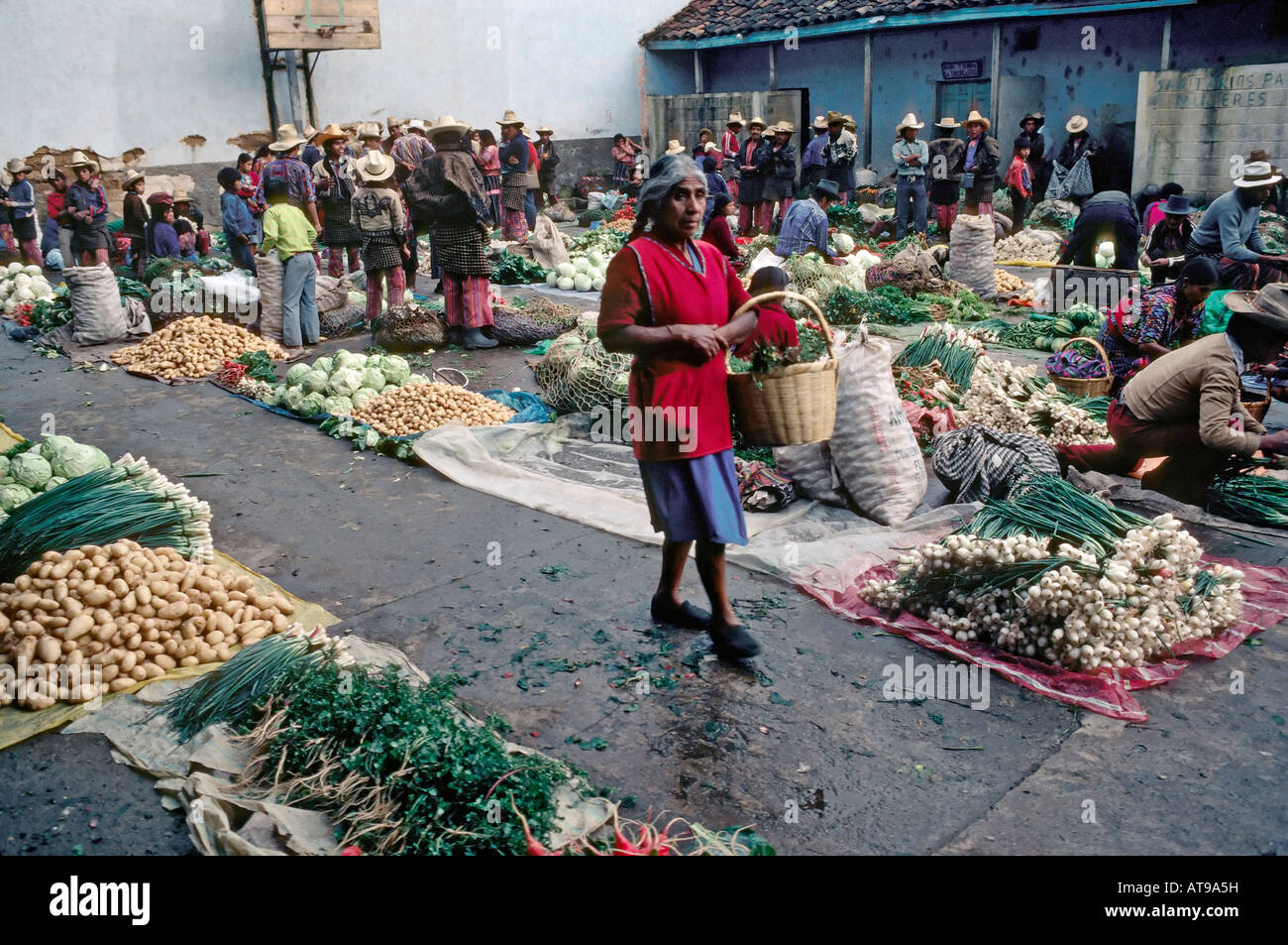 Gemüsemarkt in Chichicastenango Guatemala Stockfoto