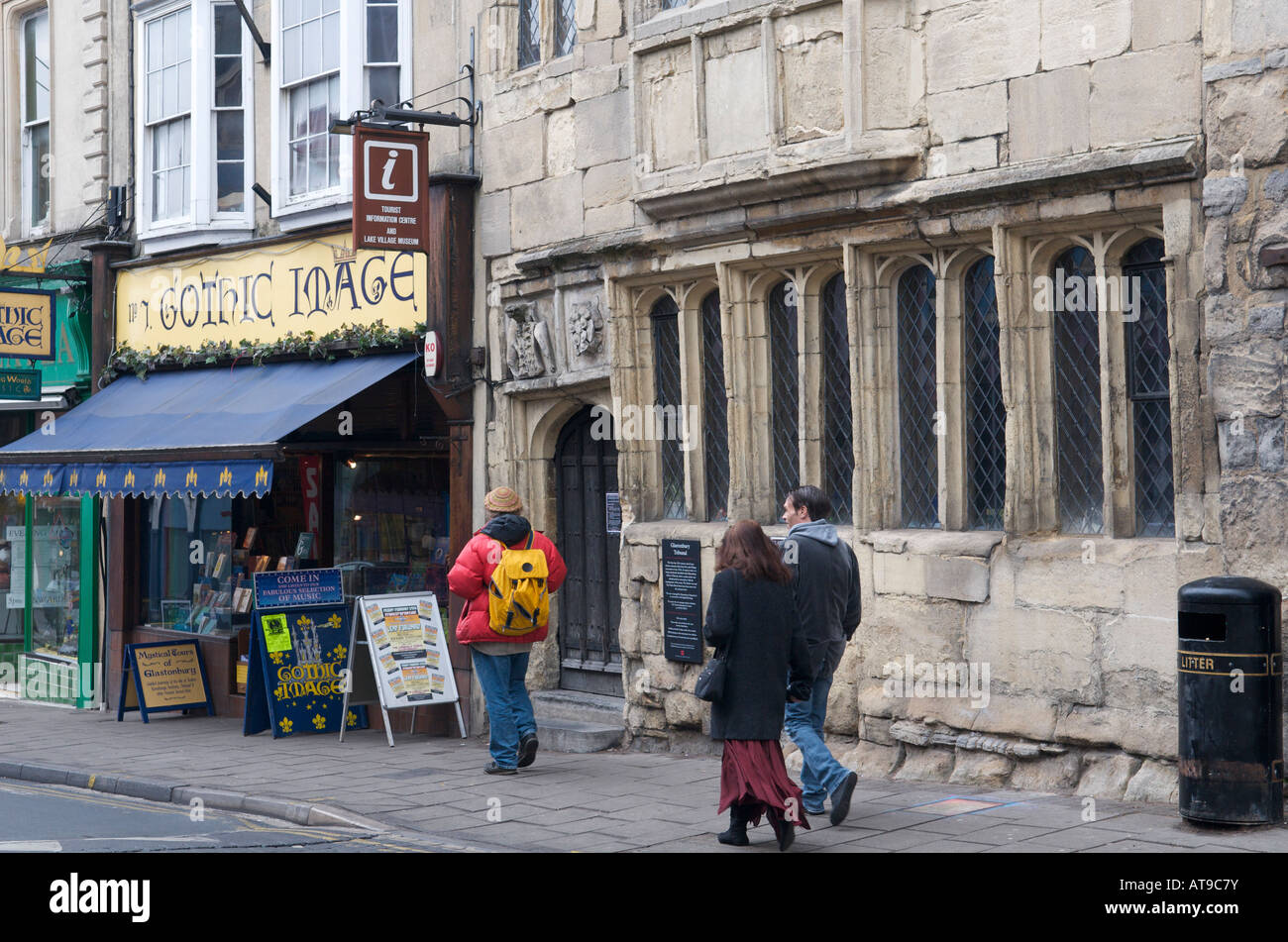 Touristeninformation in Glastonbury Stockfoto