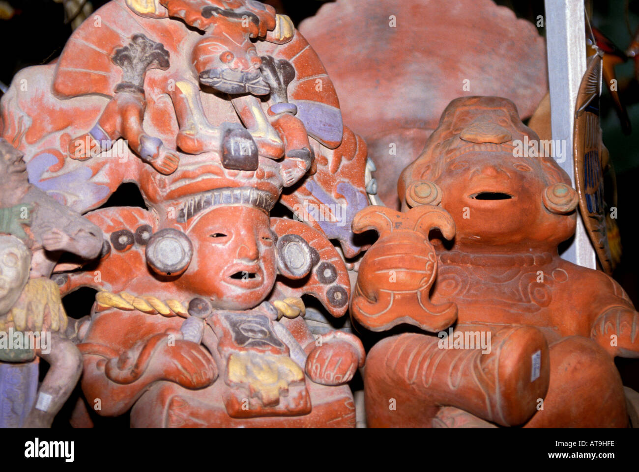 Cancun und Umgebung Mexiko Maya Maya-Figur Souvenirs einkaufen Stockfoto